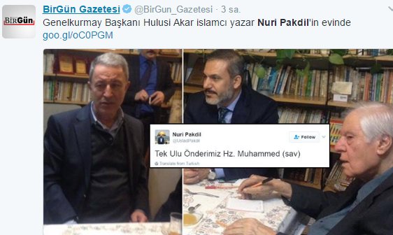 Hulusi Akar ve Hakan Fidan Nuri Pakdil'i ziyaret etti