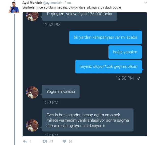 Mağduriyeti fırsata çevirmeye çalışan dolandırıcı