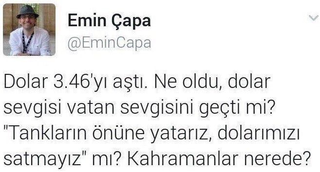 Emin Çapa twitter hesabını kapattı