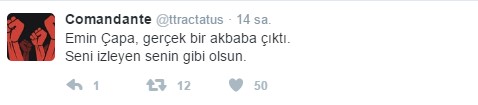 Emin Çapa twitter hesabını kapattı