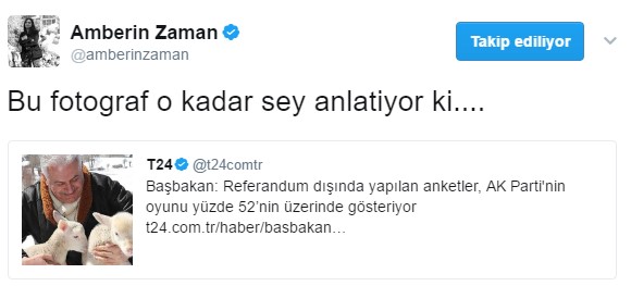 Amberin Zaman evet diyen seçmene koyun dedi