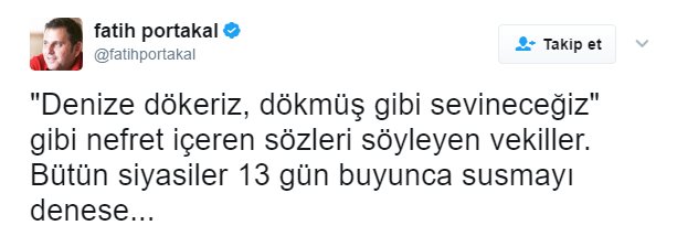 Fatih Portakal'dan siyasiler sussun tweet'i