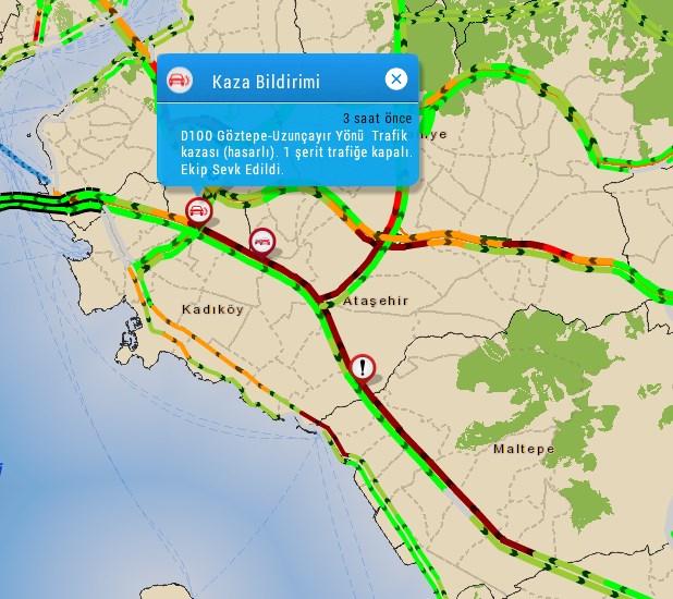 İstanbul'da Anadolu yakası trafiğini felç eden kaza